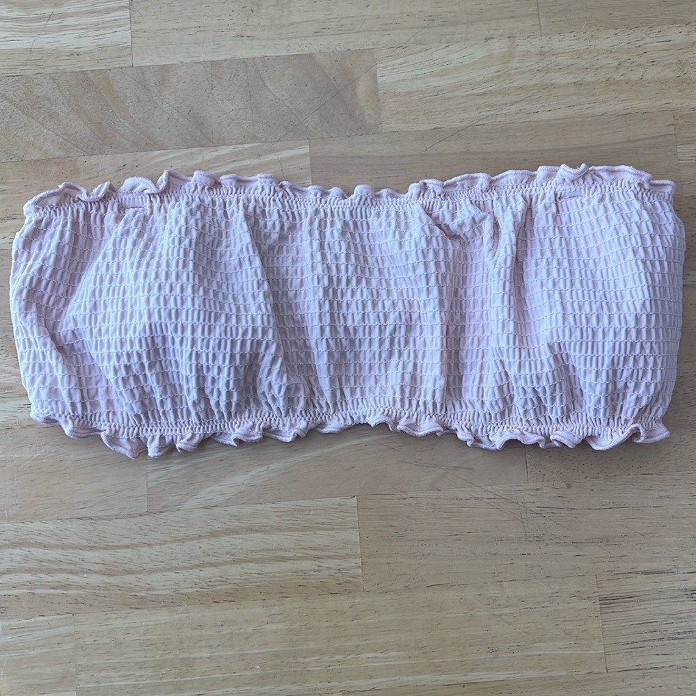 Pink Hollister strapless bikini top